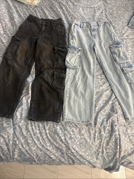 Other - Kids Cargo Jeans - Black and Light Blue Denim